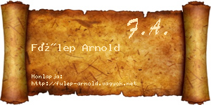 Fülep Arnold névjegykártya